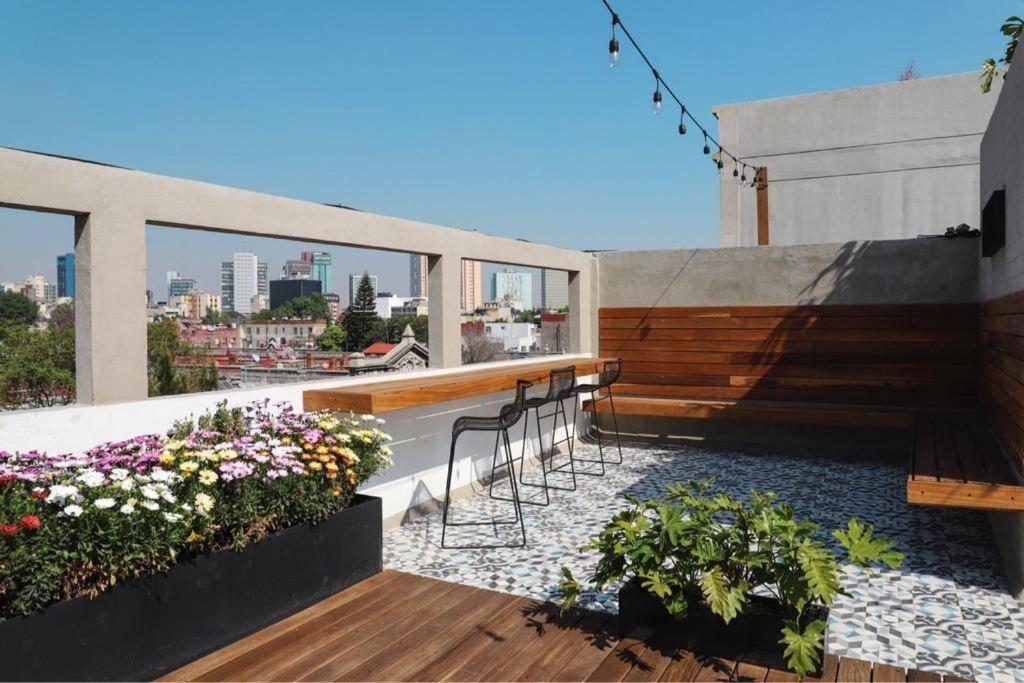 New Mex Inspired Bo-Ho Chic Apartment With Private Patio And Roof Terrace Città del Messico Esterno foto